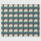 Schattigee uilen paar glanzende kerst cadeaupapier (Vlak)