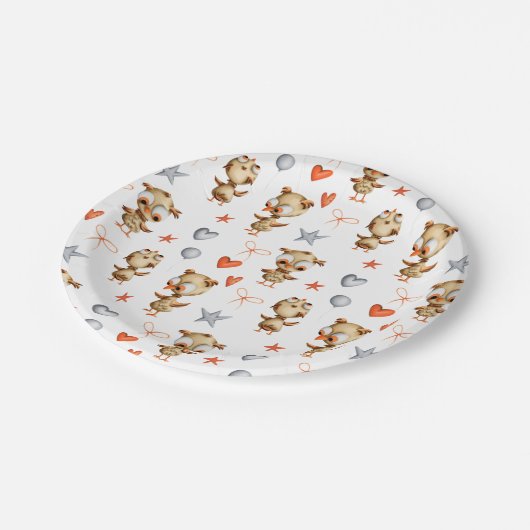 Schattigee uilen partij papier Borden Papieren Bordje (Gekanteld)