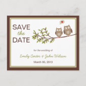 Schattigee uilen Save the Date Briefkaart (Voorkant)