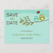 Schattigee uilen Save the Date Briefkaart (Voorkant)