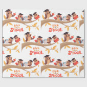 Schattigee uilen terug naar school Afstuderen Cadeaupapier (Vlak)