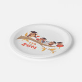 Schattigee uilen terug naar school Afstuderen Papieren Bordje (Gekanteld)