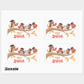 Schattigee uilen terug naar school Afstuderen Rechthoekige Sticker (Vel)