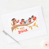 Schattigee uilen terug naar school Afstuderen Rechthoekige Sticker