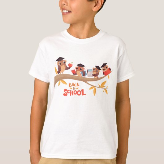Schattigee uilen terug naar school Afstuderen T-shirt (Voorkant)