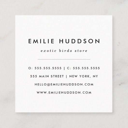 Schattigee uilen, uilenpatroon, dierenwinkel, voge vierkante visitekaartje (Achterkant)