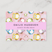 Schattigee uilen, uilenpatroon, dierenwinkel, voge visitekaartje (Voorkant)