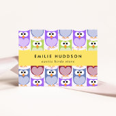 Schattigee uilen, uilenpatroon, dierenwinkel, voge visitekaartje