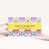 Schattigee uilen, uilenpatroon, dierenwinkel, voge visitekaartje