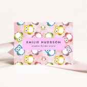 Schattigee uilen, uilenpatroon, dierenwinkel, voge visitekaartje