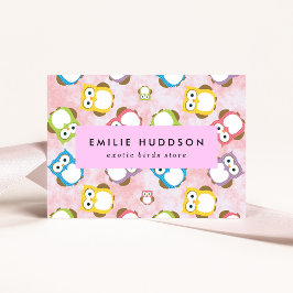 Schattigee uilen, uilenpatroon, dierenwinkel, voge visitekaartje