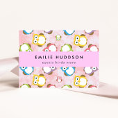 Schattigee uilen, uilenpatroon, dierenwinkel, voge visitekaartje