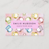 Schattigee uilen, uilenpatroon, dierenwinkel, voge visitekaartje (Voorkant)