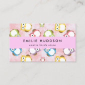 Schattigee uilen, uilenpatroon, dierenwinkel, voge visitekaartje (Voorkant)