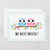Schattigee uilen We hebben een adreswijziging verp Aankondigingskaart (Voorkant / Achterkant)