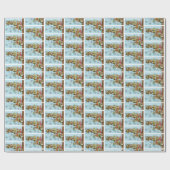 Schattigee uilen wintersneeuwvlokken cadeaupapier (Vlak)