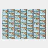 Schattigee uilen wintersneeuwvlokken inpakpapier vel (Voorkant 3)