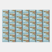 Schattigee uilen wintersneeuwvlokken inpakpapier vel (Voorkant 2)