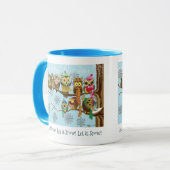Schattigee uilen wintersneeuwvlokken mok (Voorkant links)