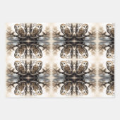 Schattigee uilen zittend op een boomtak inpakpapier vel (Voorkant)