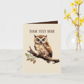 Schattigee uilenliefhebbers voegen tekst toe voor  kaart (Gele Bloem)