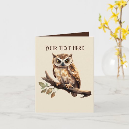 Schattigee uilenliefhebbers voegen tekst toe voor  kaart (Gele Bloem)