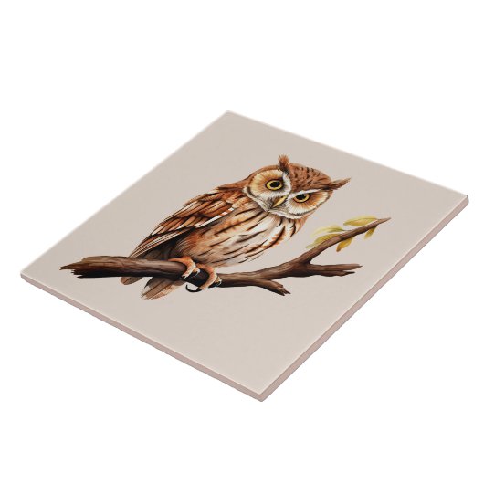 Schattigee uilenvogelliefhebbers tegeltje (Zijkant)