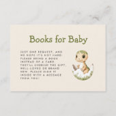 Schattigee Uitkomen Dinosaurus Baby shower Boeken Informatiekaartje (Voorkant)