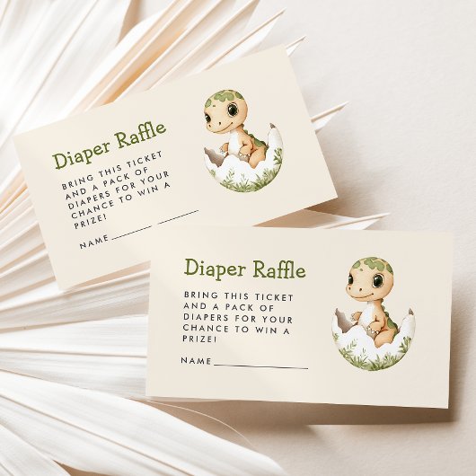 Schattigee Uitkomen Dinosaurus Baby shower Luier R Informatiekaartje