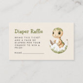 Schattigee Uitkomen Dinosaurus Baby shower Luier R Informatiekaartje (Voorkant)