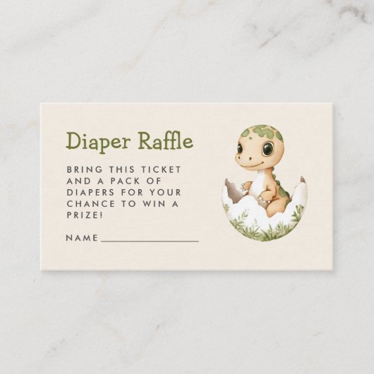 Schattigee Uitkomen Dinosaurus Baby shower Luier R Informatiekaartje (Voorkant)