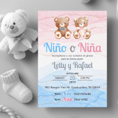 Schattigee Uitnodiging Jongen of Meisje Gender Rev