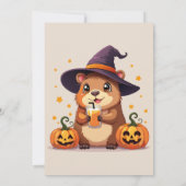 Schattigee uitnodiging voor Capybara Halloween (Achterkant)