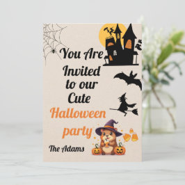 Schattigee uitnodiging voor Capybara Halloween