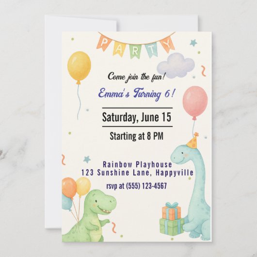 Schattigee uitnodiging voor de verjaardag van de d (Voorkant)