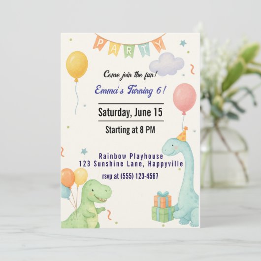 Schattigee uitnodiging voor de verjaardag van de d (Staand voorkant)