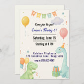 Schattigee uitnodiging voor de verjaardag van de d (Voorkant / Achterkant)