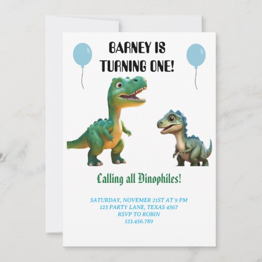 Schattigee uitnodiging voor verjaardagsfeestje van (Voorkant)