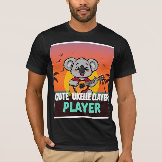 Schattigee Ukulele Speler Koala T-shirt (Voorkant)