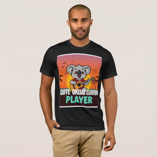 Schattigee Ukulele Speler Koala T-shirt (Voorkant volledig)