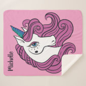 Schattigee Unicorn aangepaste naam & kleur dekens (Voorkant (horizontaal))
