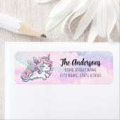 Schattigee Unicorn Retour Adreslabels Etiket (Insitu)