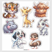 Schattigee unieke 3D dierlijke Stickers set (Vel)