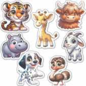 Schattigee unieke 3D dierlijke Stickers set (Voorkant)