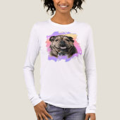 Schattigee unieke Bulldog of uw foto Grunge Dog Mo Tri-Blend Shirt (Voorkant volledig)