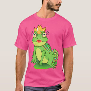 Schattigee unieke Cartoon Frog Prince Princess Art T-shirt
