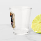Schattigee Unieke Gouden Zwarte Bokser Hond Papa L Shot Glas (Rechts)