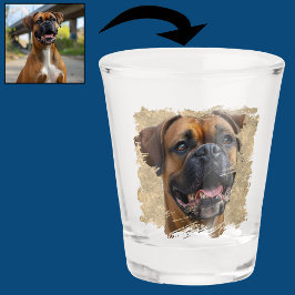 Schattigee Unieke Gouden Zwarte Bokser Hond Papa L Shot Glas
