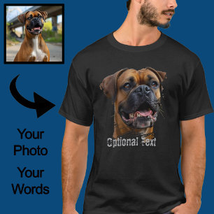 Schattigee Unieke Gouden Zwarte Bokser Hond Papa L T-shirt