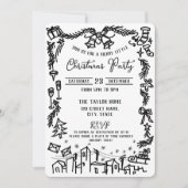 Schattigee unieke grillige hand getrokken kerstfee kaart (Voorkant)